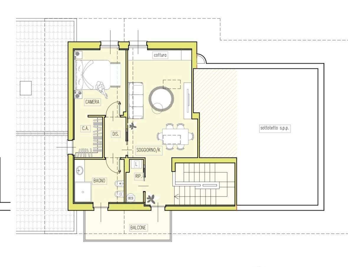 Two-room apartment via Dante Alighieri, Sarezzo - floor plans 1