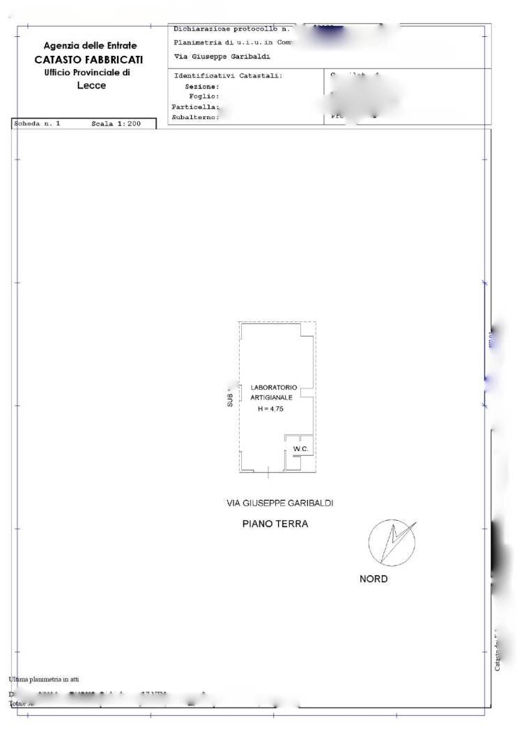 Warehouse via Giuseppe Garibaldi, Alezio - floor plans 1