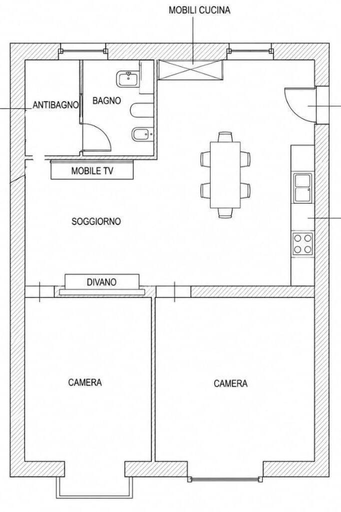 Quadrilocale via Antonio Fontanesi, 27, Torino (zona Vanchiglietta) - planimetria 1