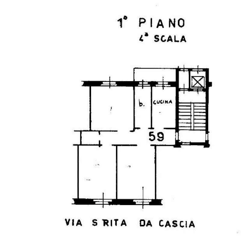 appartamento in vendita con balcone milano via bar - Appartamento via Bari, Milano (zona Barona) - planimetria 1