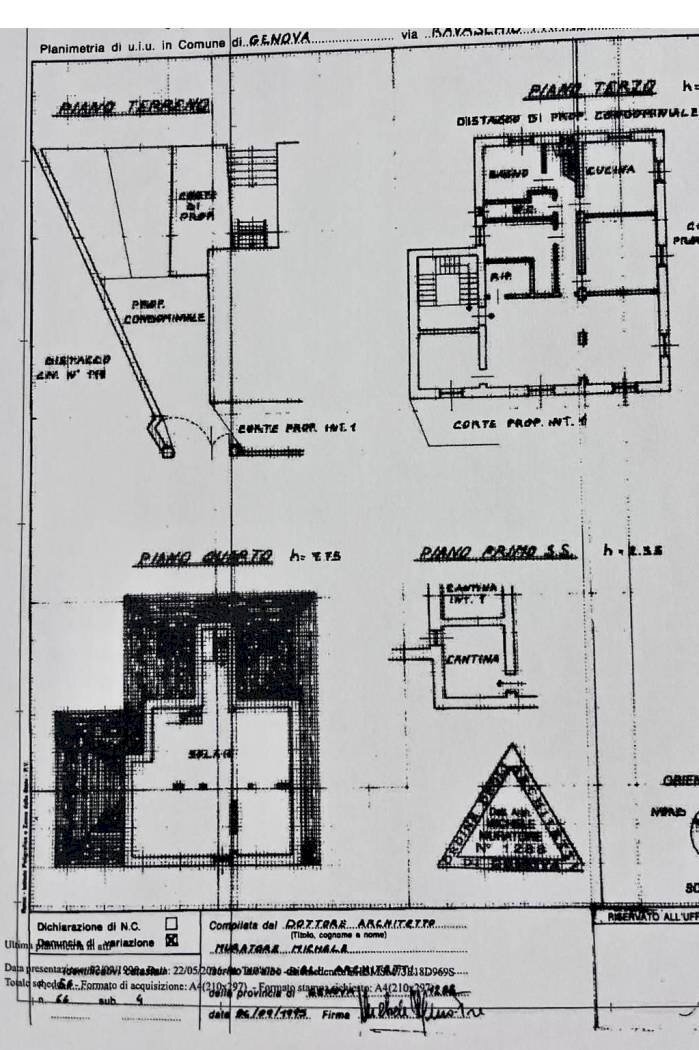 Four-room apartment via Francesco Ravaschio, 109, Genova (neighborhood Sestri Ponente) - floor plans 1