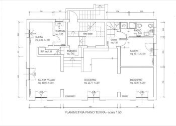 planimetria piano terra - Appartamento via Irma Bandiera, Monte San Pietro - foto 34