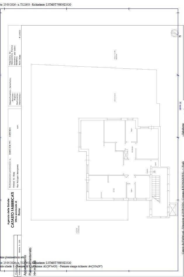 Four-room apartment via Filippo Barigioni, Roma (neighborhood Villaggio Azzurro) - floor plans 1