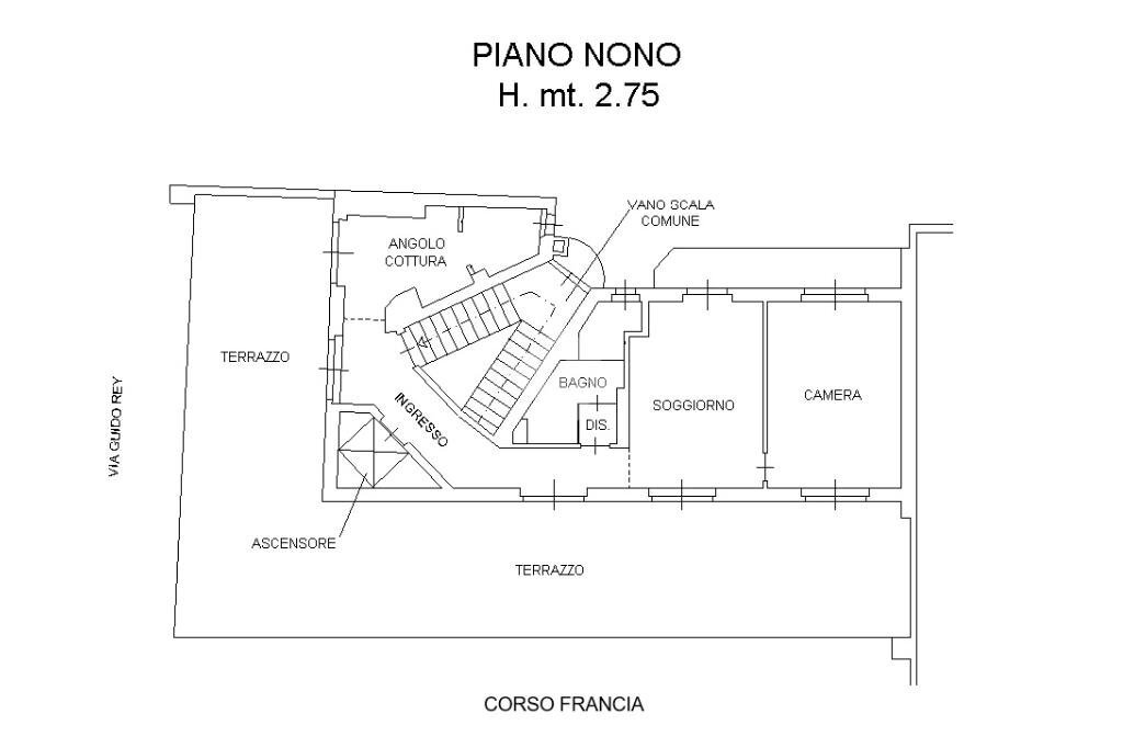 Attico Corso francia, Torino (zona Pozzo Strada) - planimetria 1