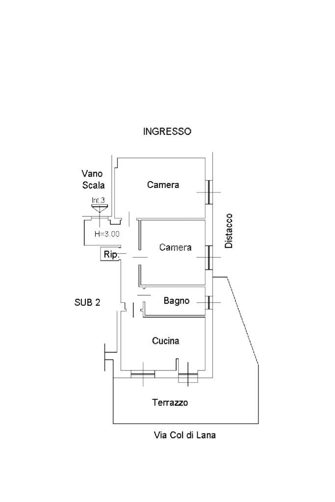 Three-room apartment Via col di lana, Genova (neighborhood Cornigliano) - floor plans 1