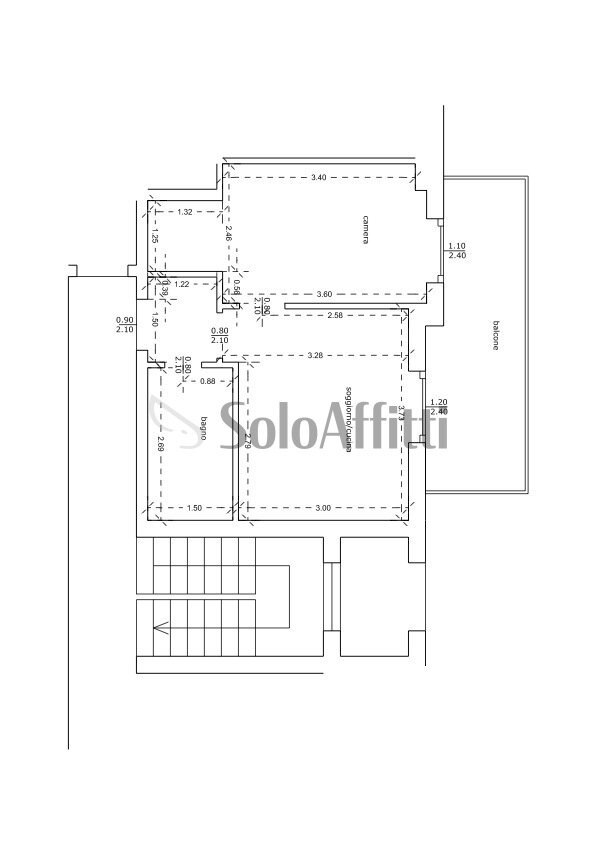 PIANTINA - Two-room apartment Via dei Mille 105, Pavia - floor plans 1