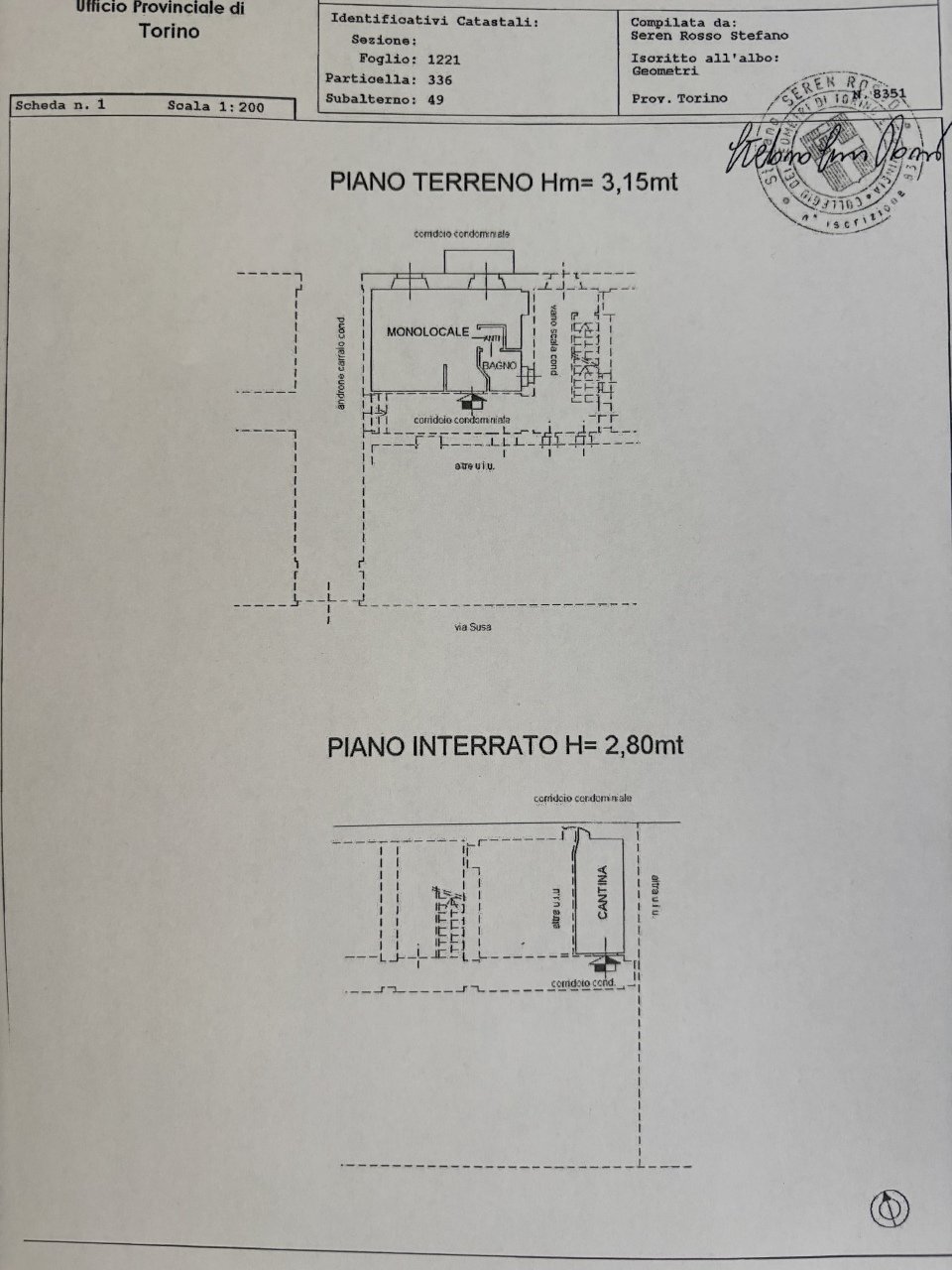 IMG_5225 - Monolocale Via Susa 14, Torino (zona Cit Turin) - planimetria 1