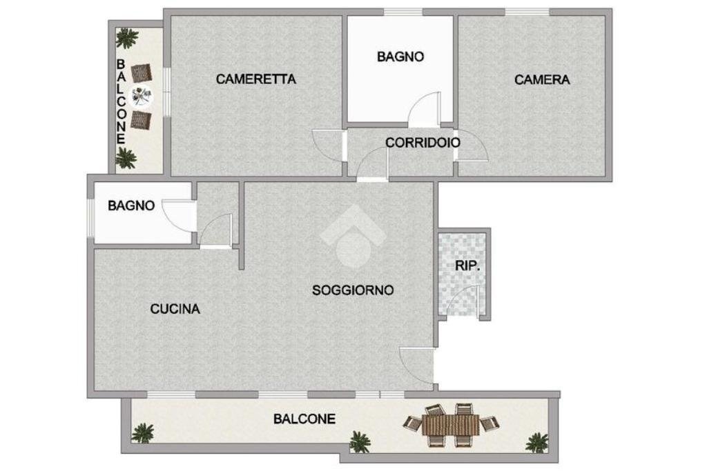 Trilocale Via Fratelli Bandiera, Peschiera Borromeo - planimetria 1
