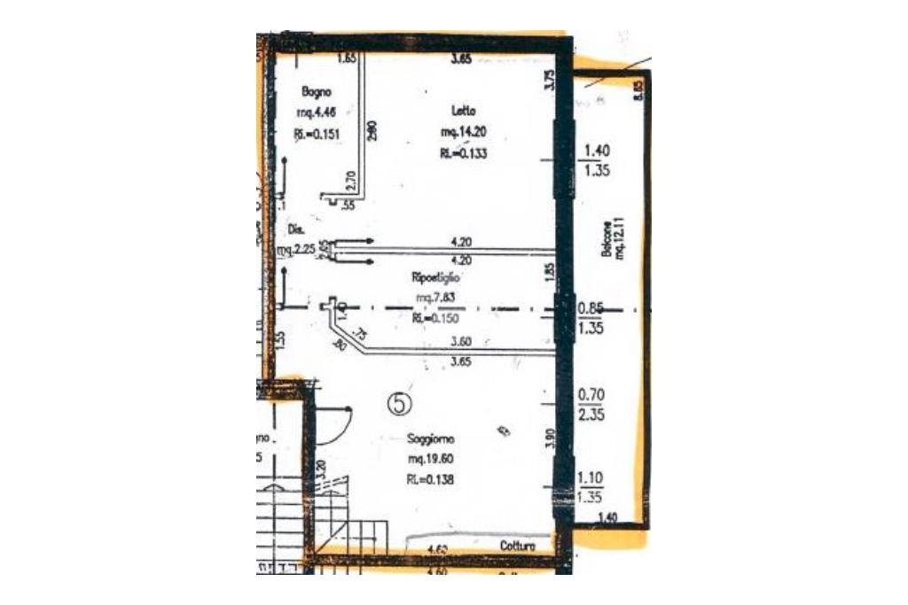 Three-room apartment Via Amendola, San Mauro Pascoli - floor plans 1