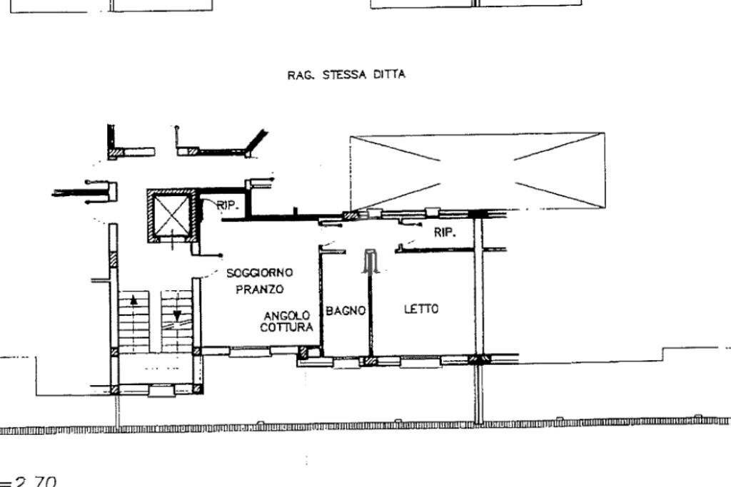 Two-room apartment via Falcone, Campegine - floor plans 1
