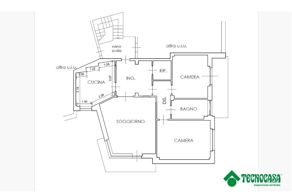 Four-room apartment Via Donizetti, Castiglione Torinese - floor plans 1