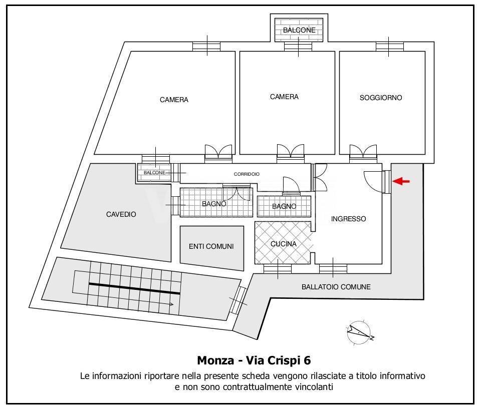 Foto 15 - Three-room apartment Via crispi
 
6, Monza - floor plans 1