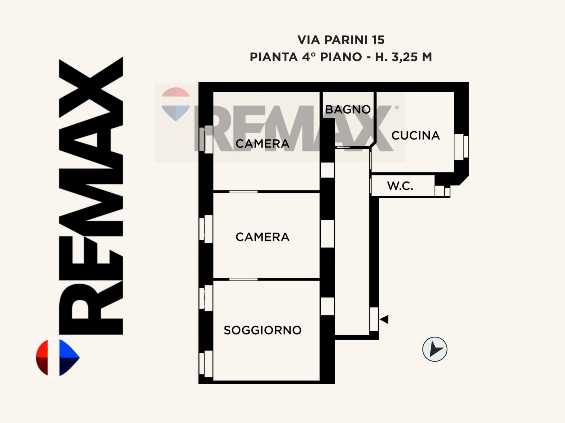Pianta 2D - Trilocale Via Giuseppe Parini
 
15, Trieste - planimetria 1