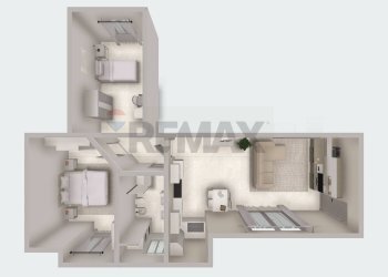 Pianta 3D - Two-room apartment Motta Visconti - photo 19
