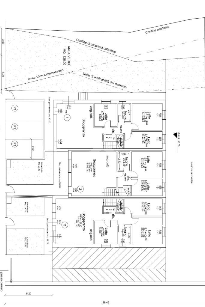 Building land Via Canale, Casalgrande - floor plans 1