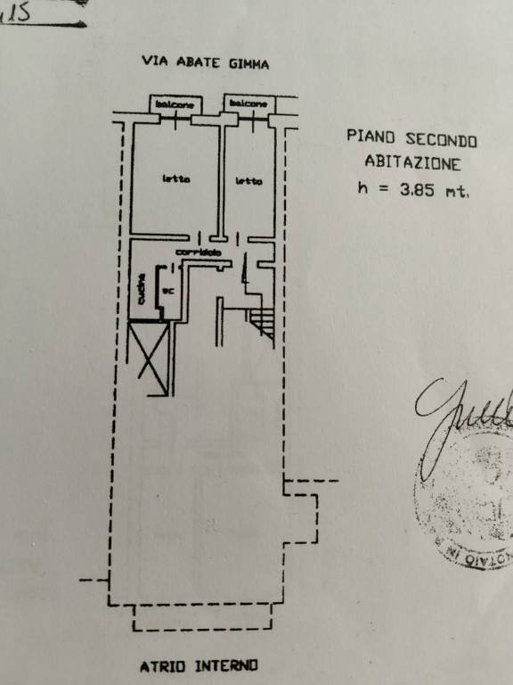 Planimetria - Bilocale via Abate Giacinto Gimma, 330, Bari - foto 2