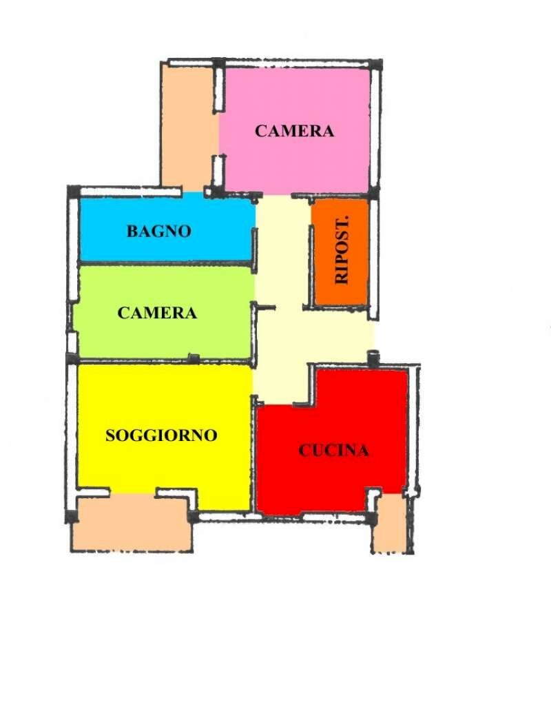306 - Three-room apartment via Dante Alighieri, Casaletto Vaprio - floor plans 1