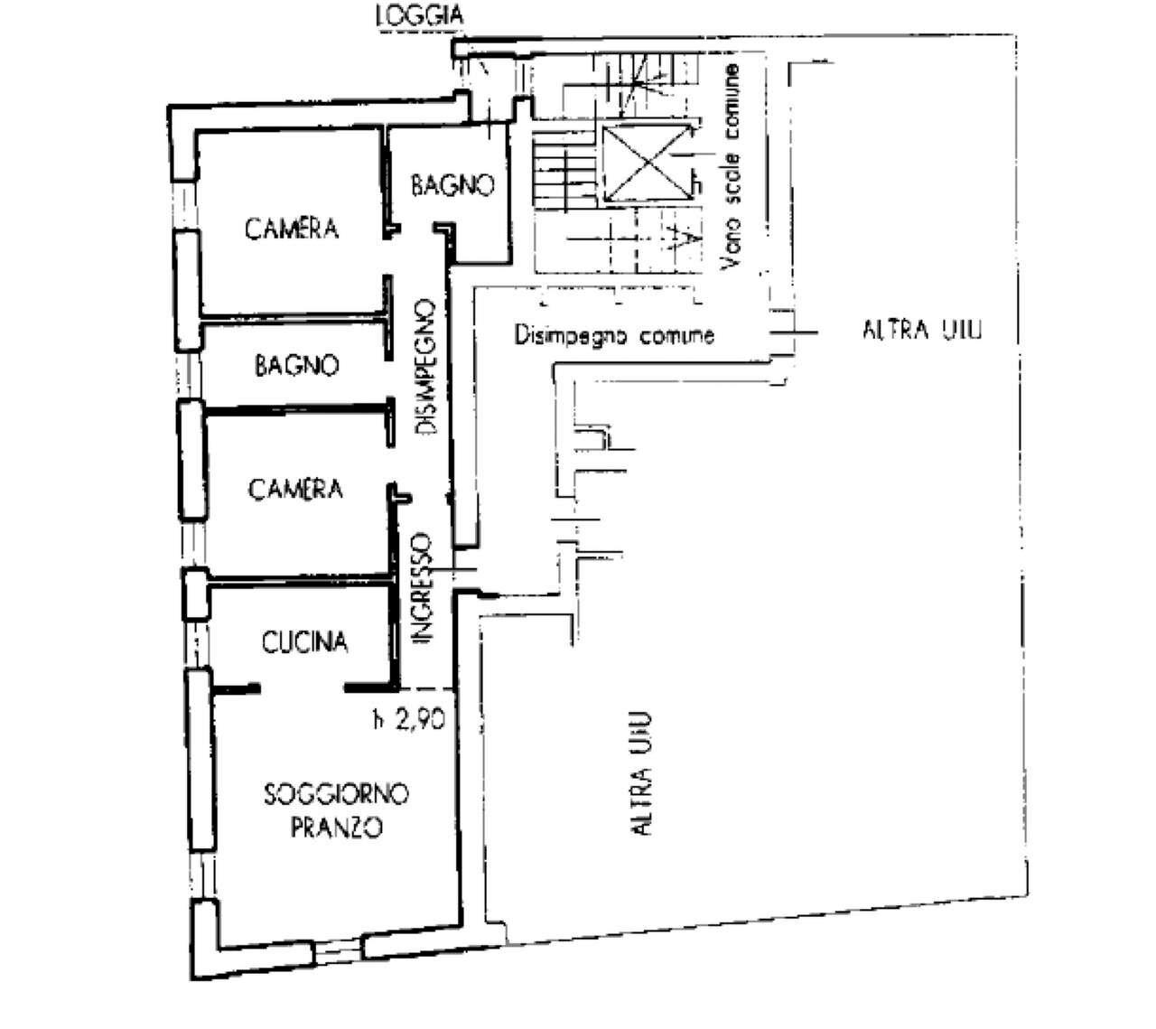 planimetria appartamento - Trilocale via Cavour, Castel San Pietro Terme - planimetria 1