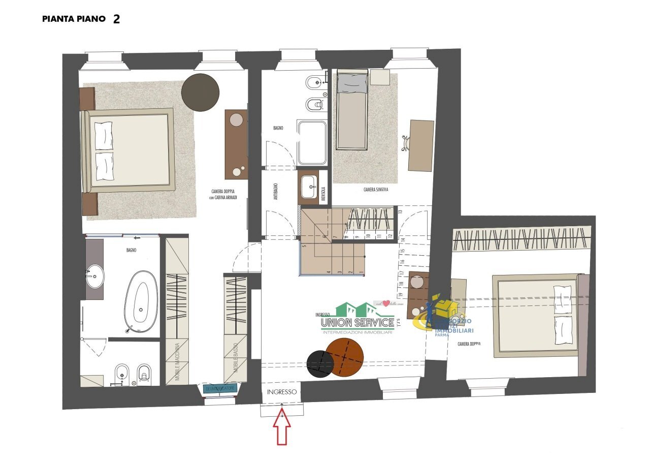Progetto_piano 2.jpg - Appartamento Piazzale Corte d'Appello, Parma - planimetria 1