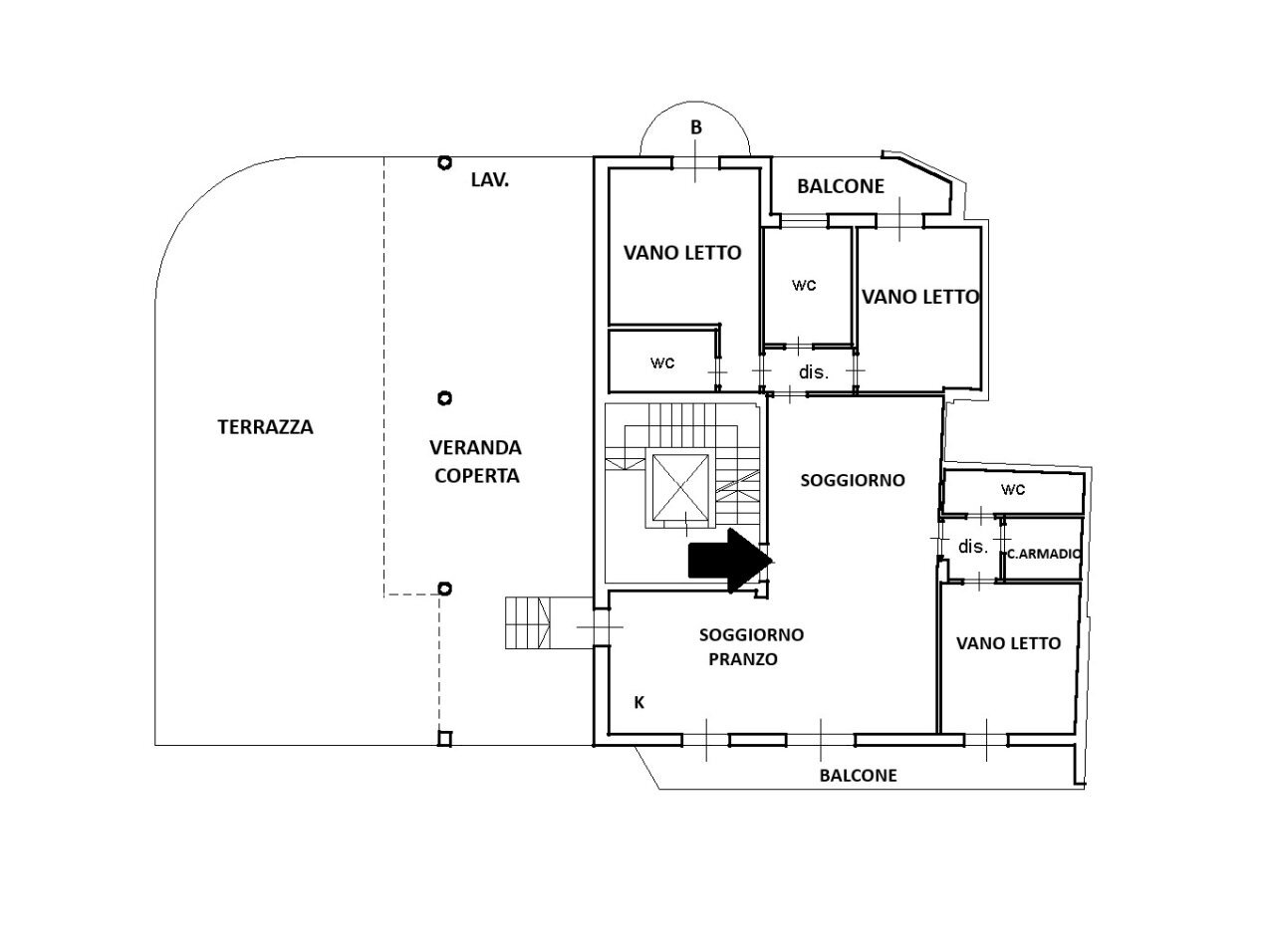 planimetria - Attico Monopoli - planimetria 1