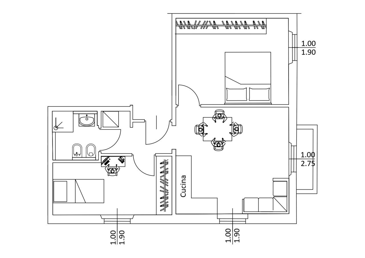 A CON ARREDO_page-0001 - Three-room apartment Via Giovanni Fabbroni, Firenze (neighborhood Santa Maria Novella) - floor plans 1