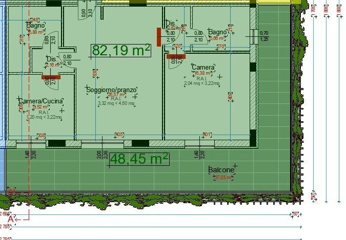 pln trilocale - Three-room apartment Via Salara Vecchia 14, Pescara - floor plans 1