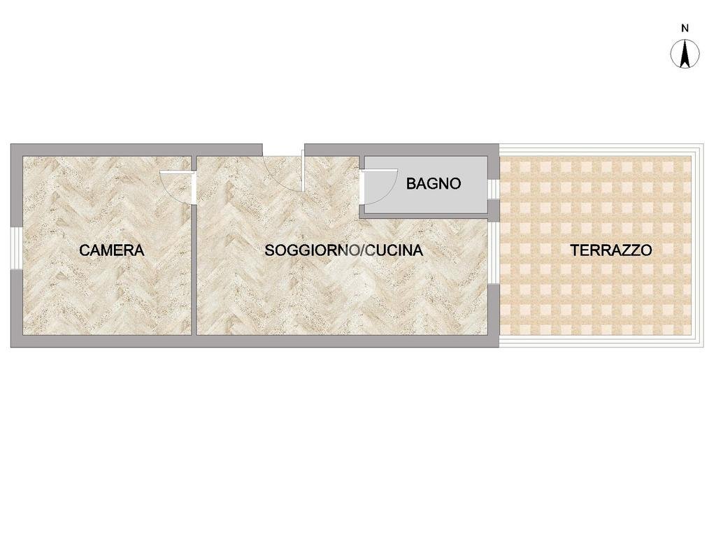 Bilocale Via Triboniano, Milano (zona Musocco) - planimetria 1