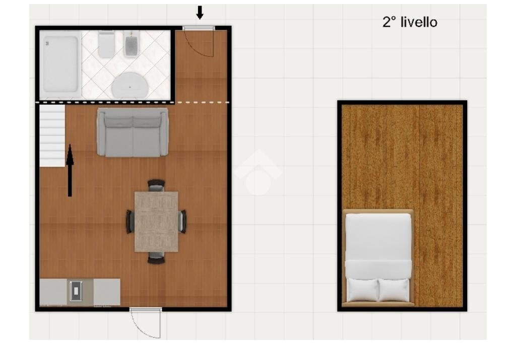 One-room apartment Via Giulio Carcano, Milano - floor plans 1