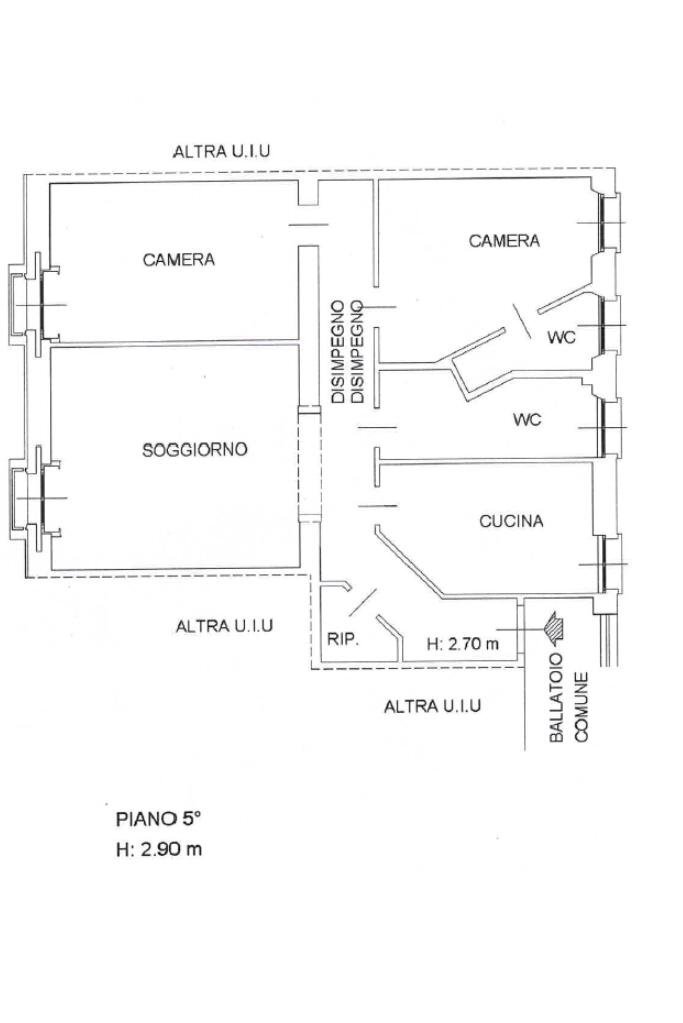 Trilocale Viale Monza, Milano - planimetria 1