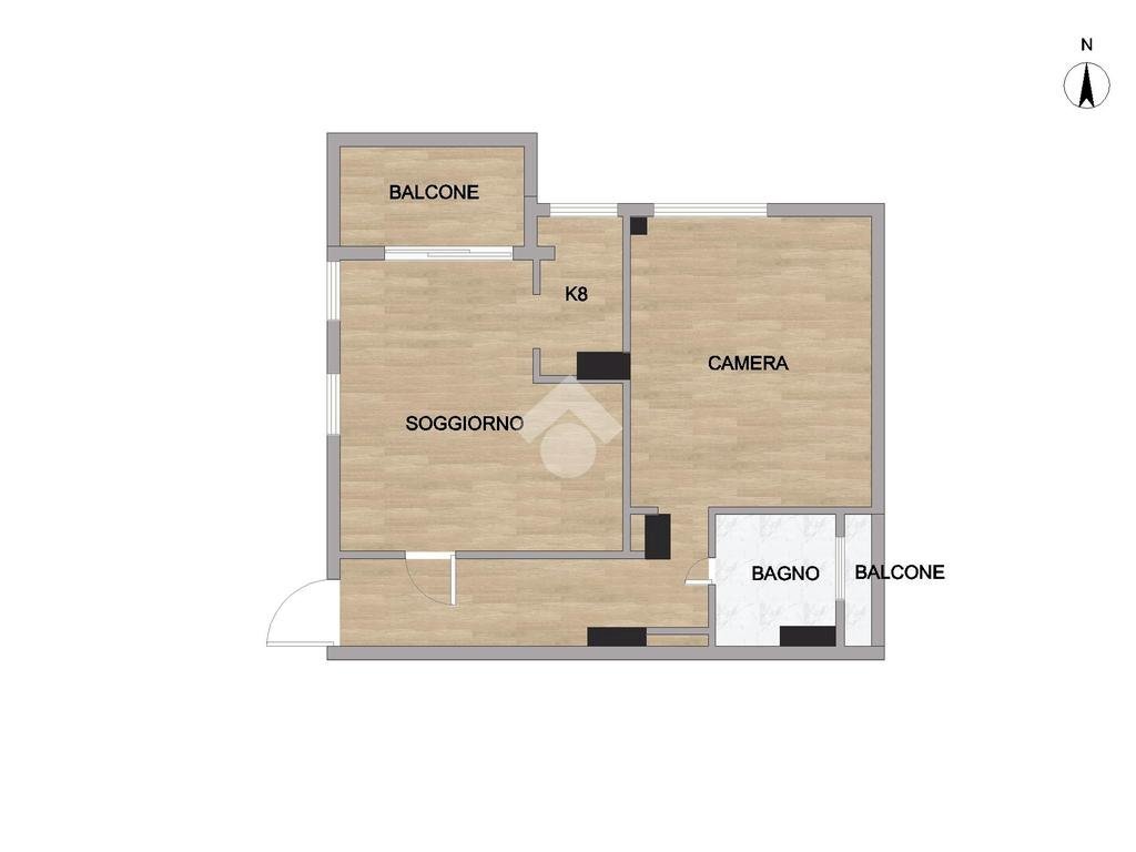 Bilocale Via Demonte, Milano (zona Niguarda) - planimetria 1