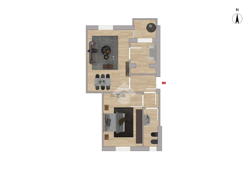 Two-room apartment Via Brennero, Legnano - floor plans 1