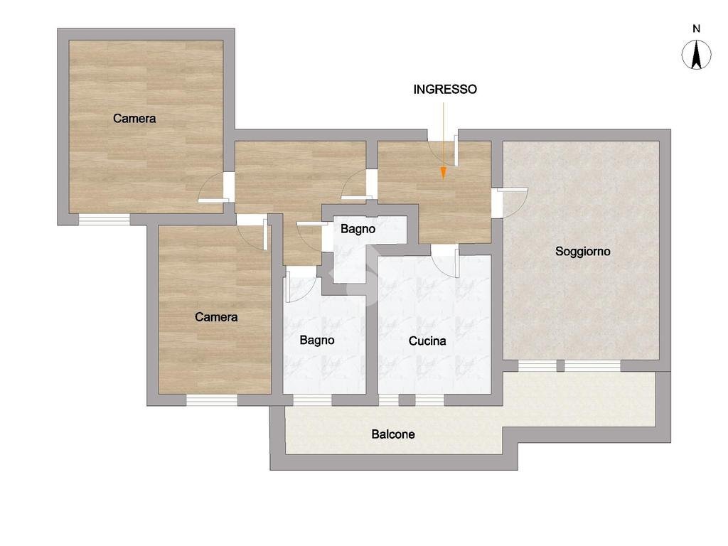 Three-room apartment Via Giuseppe Verdi, Cornaredo - floor plans 1
