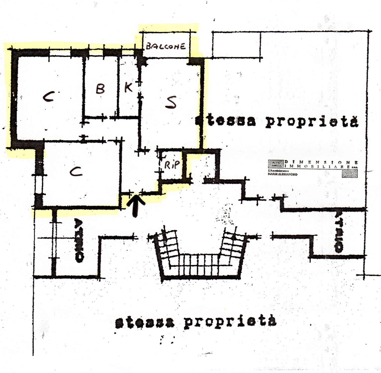 Trilocale via Giotto, 3, Bologna (zona Barca) - planimetria 1