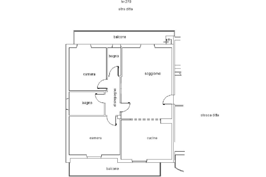 Four-room apartment Via Bergoglio, Cherasco - floor plans 1