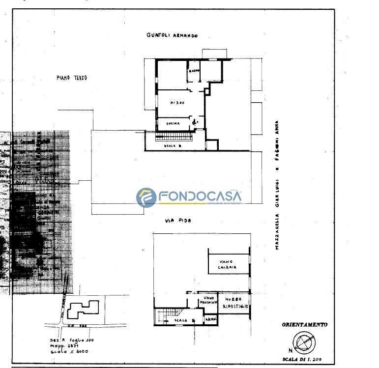 scheda catastale - Three-room apartment Via Pisa
 
22, Massa - floor plans 1