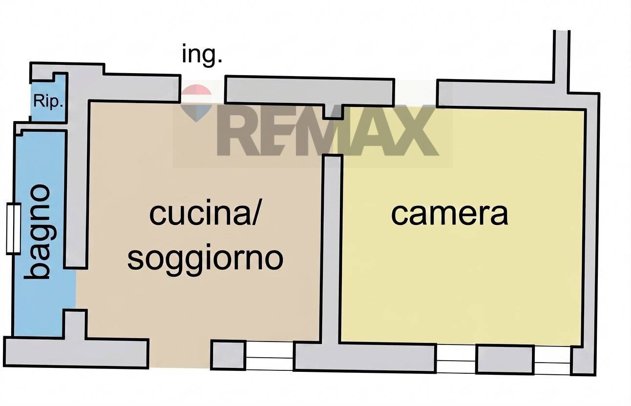 Pianta 2D - Two-room apartment Via Castelfidardo
 
13, Cairate - floor plans 1