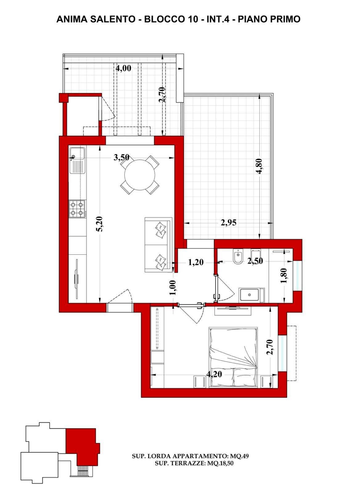 Foto 17 - Two-room apartment Via Marchesana, Nardò - floor plans 1