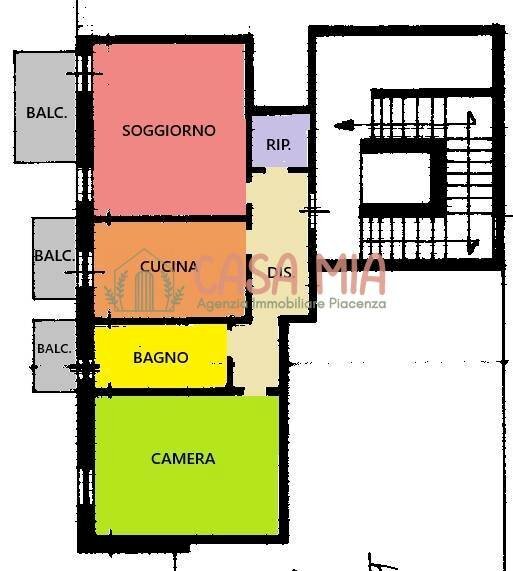 Foto 16 - Trilocale Via Emilia Piacentina
 
24, Castel San Giovanni - planimetria 1