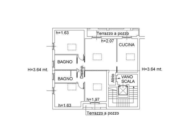 Four-room apartment via Don Boschetti, Cava Manara - floor plans 1