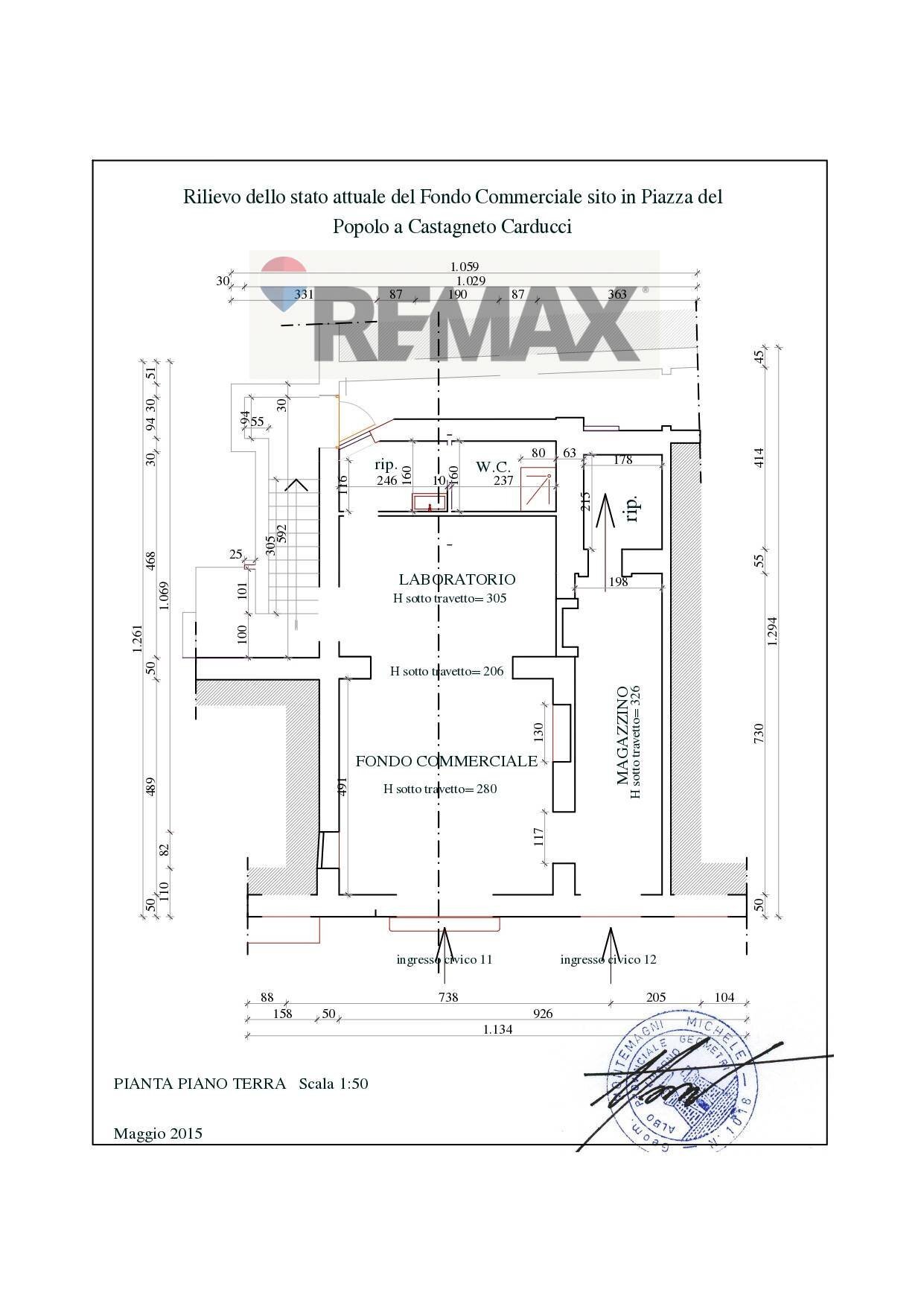 Pianta 2D - Commercial Premises Piazza del Popolo
 
11, Castagneto Carducci - floor plans 1