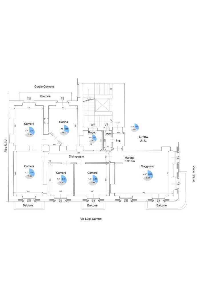 Apartment via Luigi Galvani, 5, Torino (neighborhood San Donato) - floor plans 1