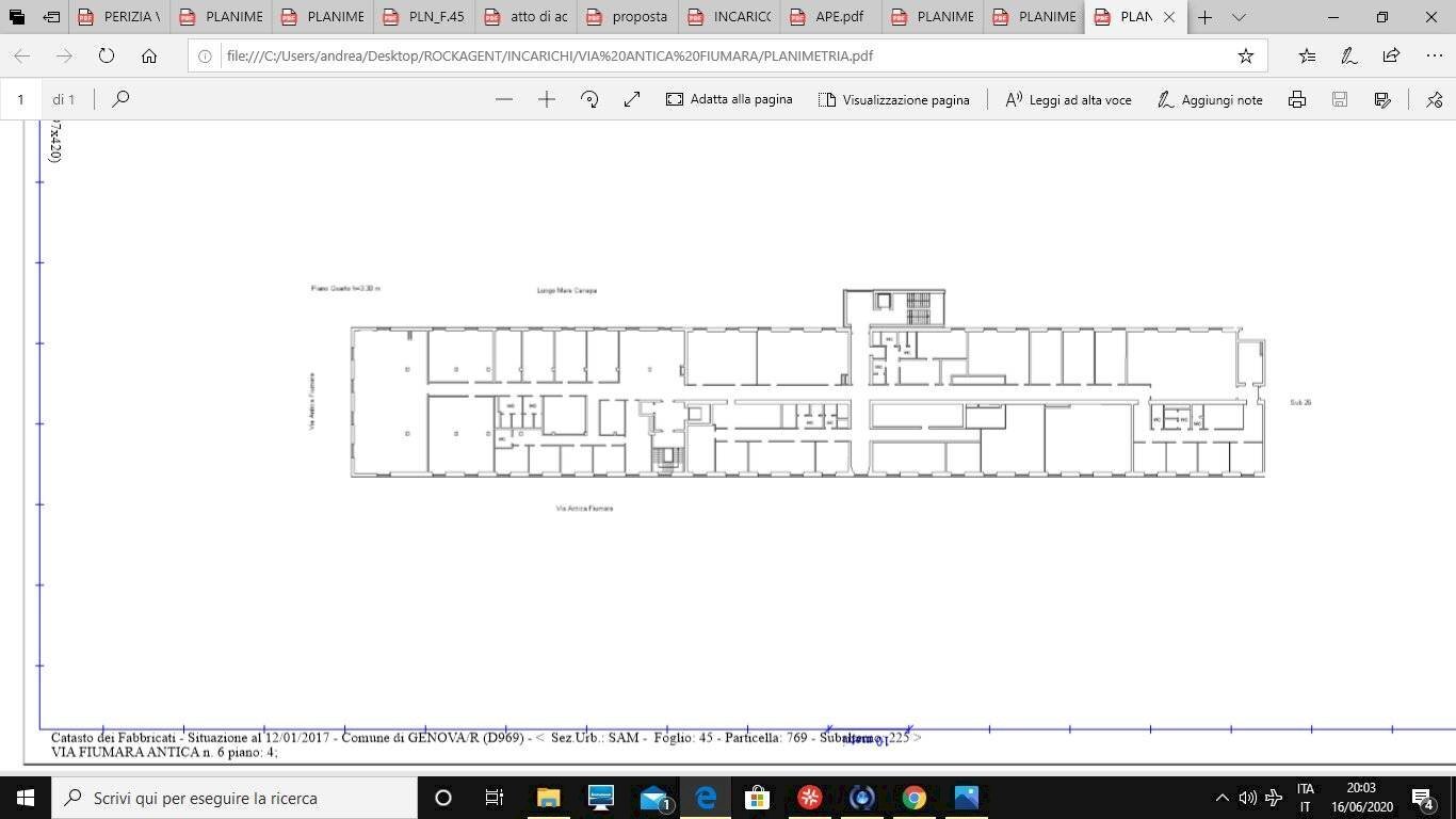 Office via Antica Fiumara, 3, Genova (neighborhood Sampierdarena) - floor plans 1