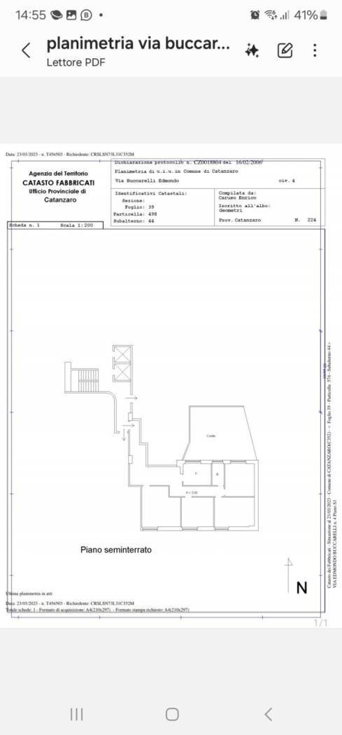 Ufficio via Edmondo Buccarelli, 4, Catanzaro - planimetria 1