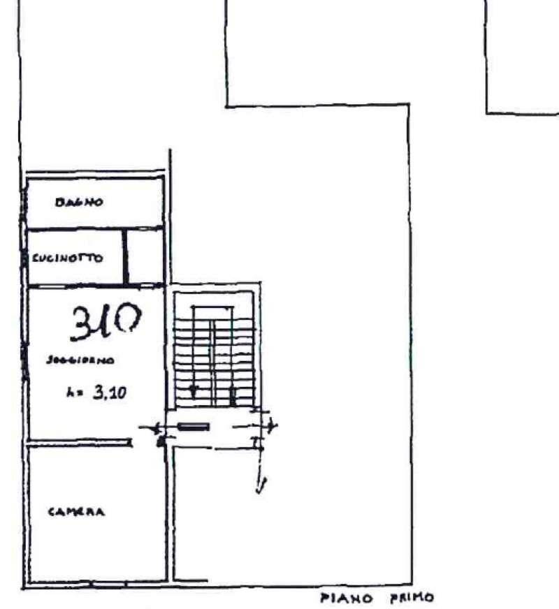 planimetria appartamento - Two-room apartment via Andrea Costa, Bologna (neighborhood Costa Saragozza) - floor plans 1