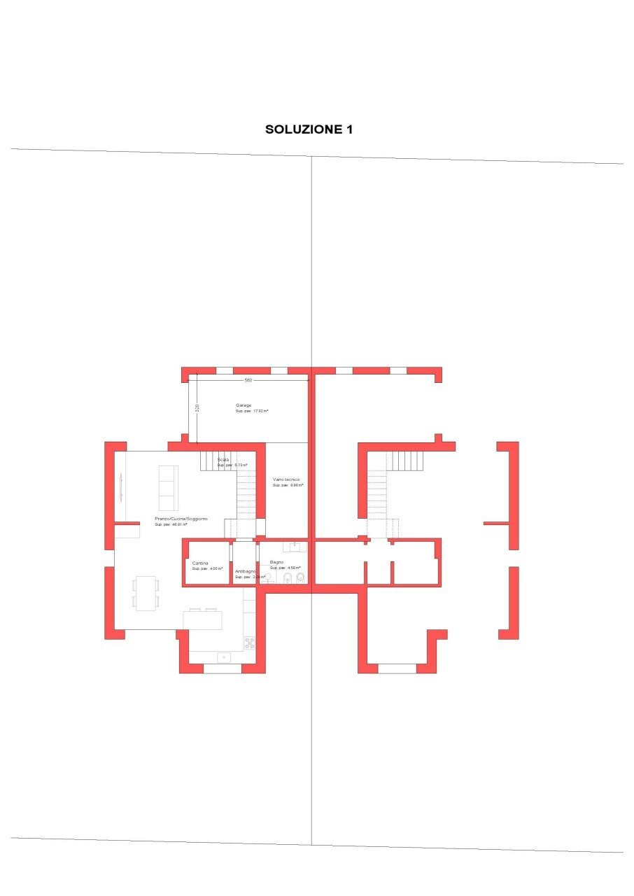 Piano Terra - Terraced Villa Via G. B. Melloni 28, Pieve di Cento - floor plans 1