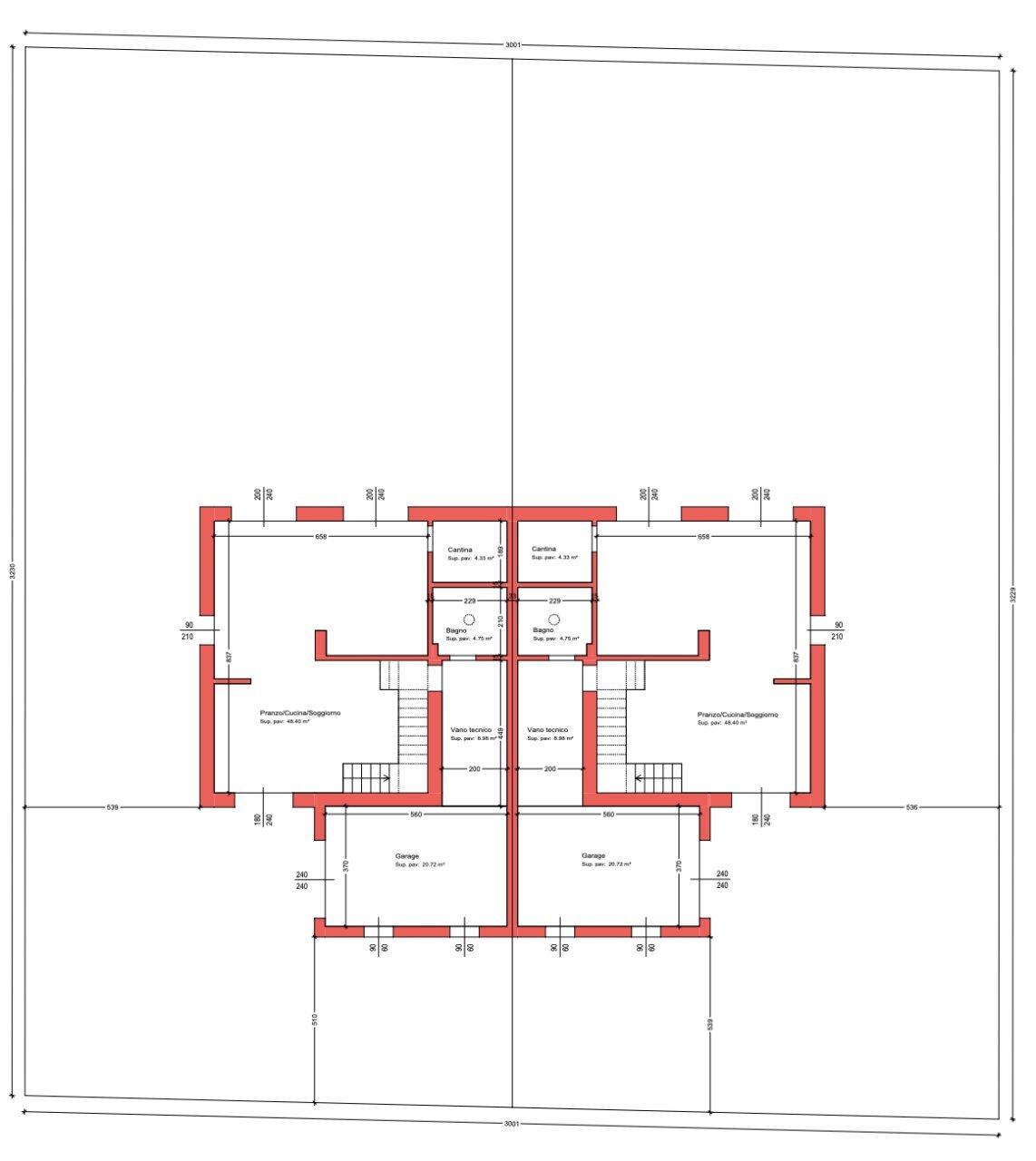 PT - Villa a Schiera Via G. B. Melloni 28, Pieve di Cento - planimetria 1
