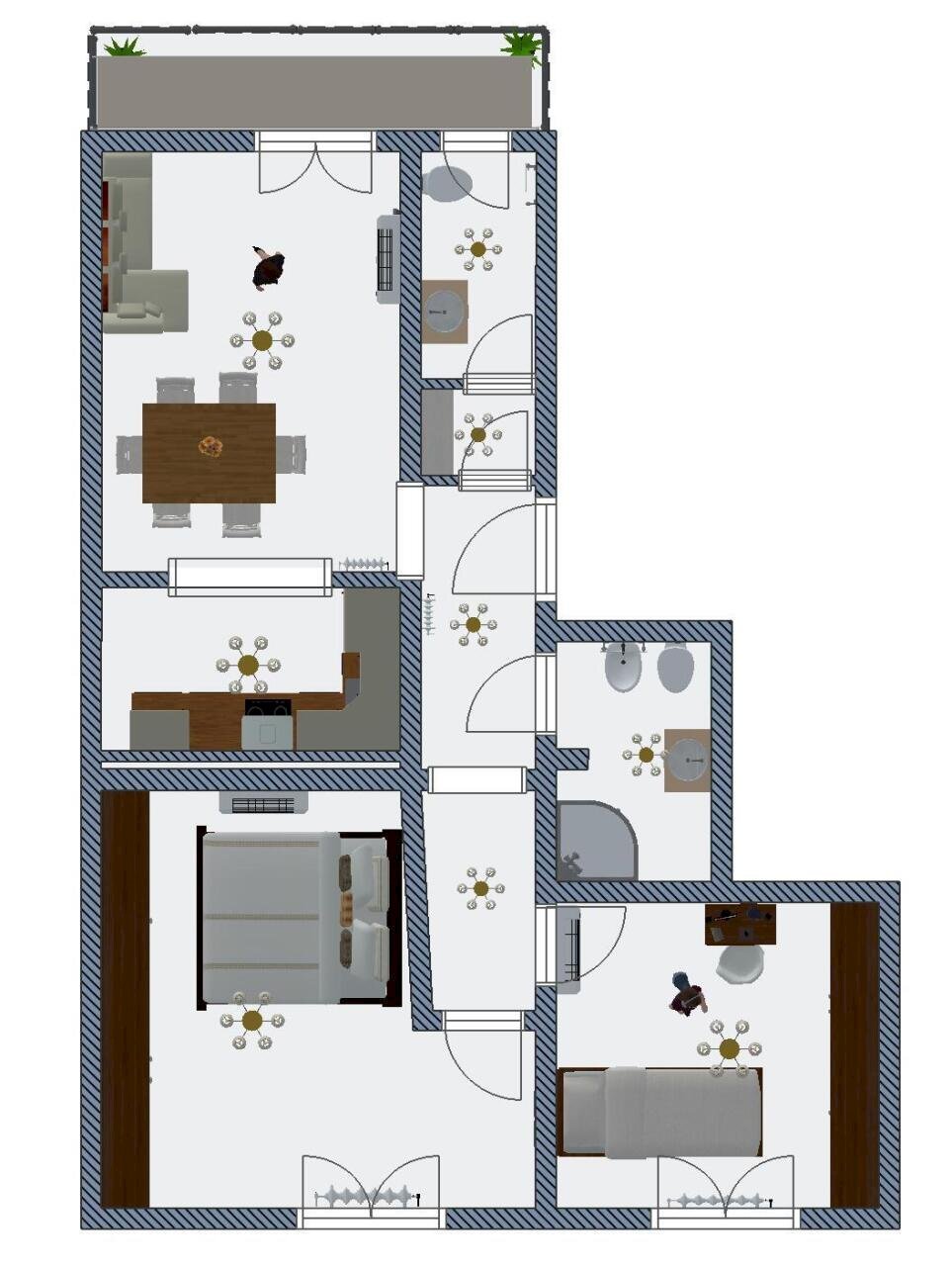 Planimetria - Three-room apartment Via Fratelli Bandiera, Firenze - floor plans 1