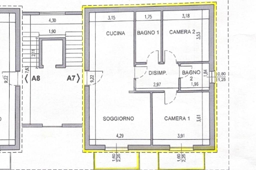 Four-room apartment Via XXV Aprile, Orbassano - floor plans 1