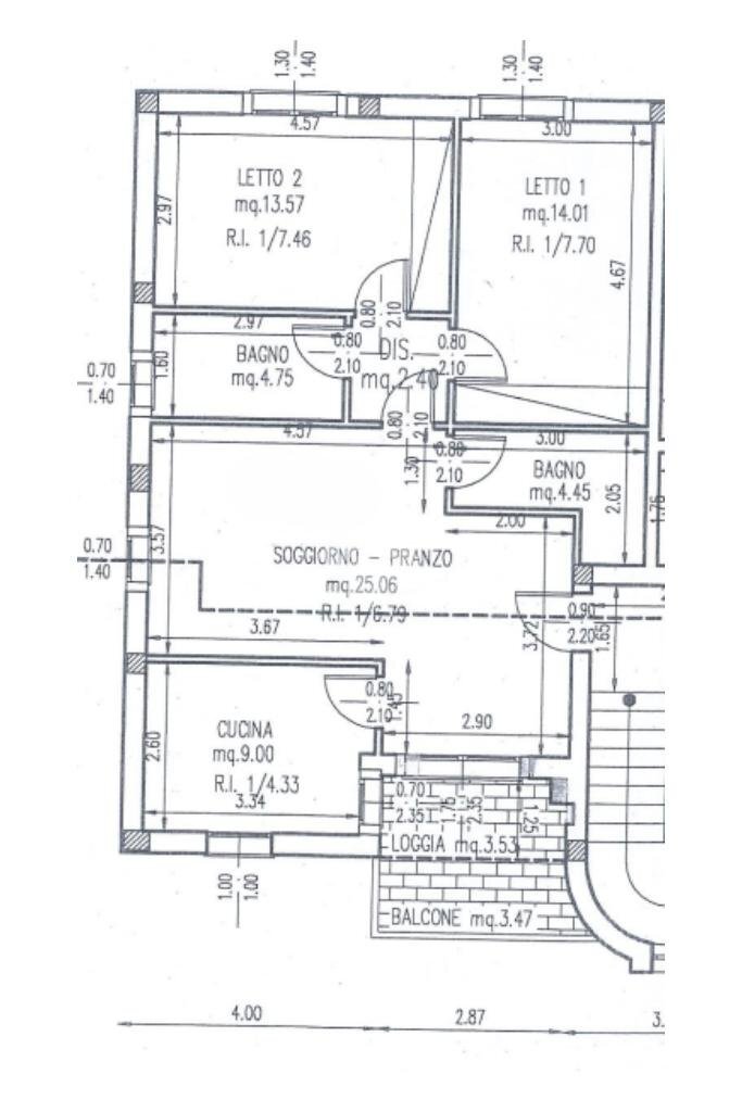 Three-room apartment Via Flavio Biondo, Savignano sul Rubicone - floor plans 1