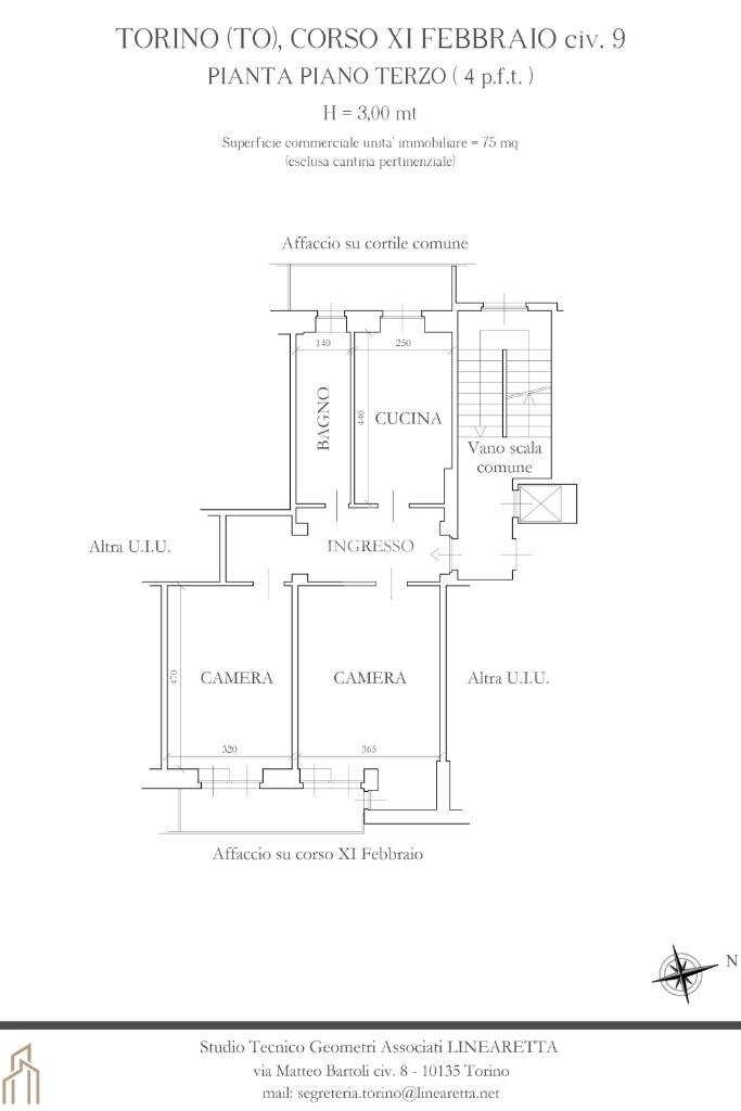 Trilocale Corso XI Febbraio, Torino (zona Aurora) - planimetria 1